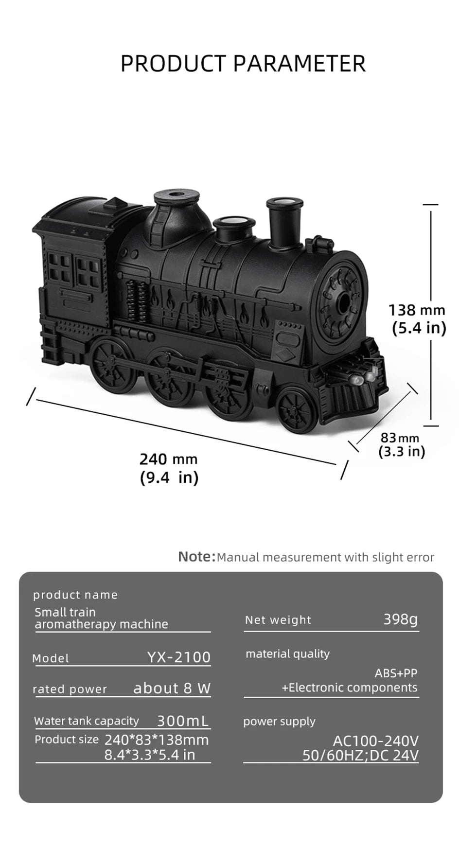 MistExpress Train Aroma Diffuser With LED Lamp