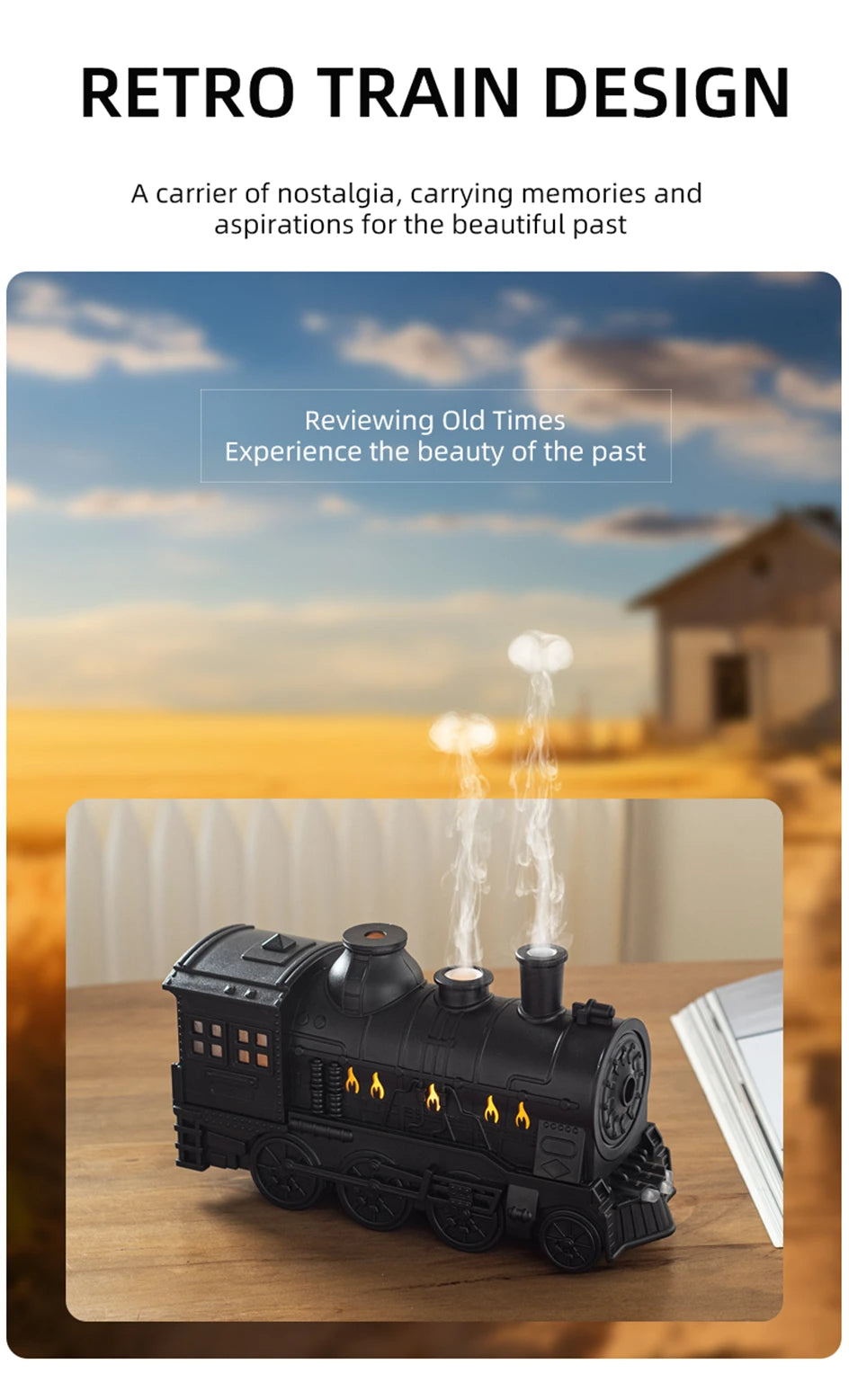 MistExpress Train Aroma Diffuser With LED Lamp