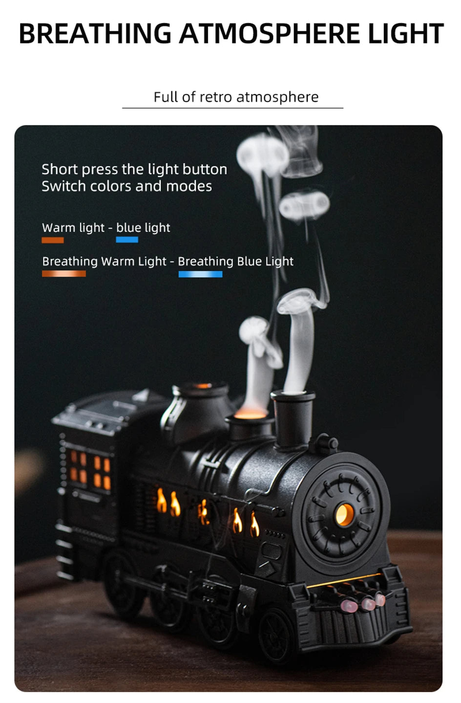 MistExpress Train Aroma Diffuser With LED Lamp