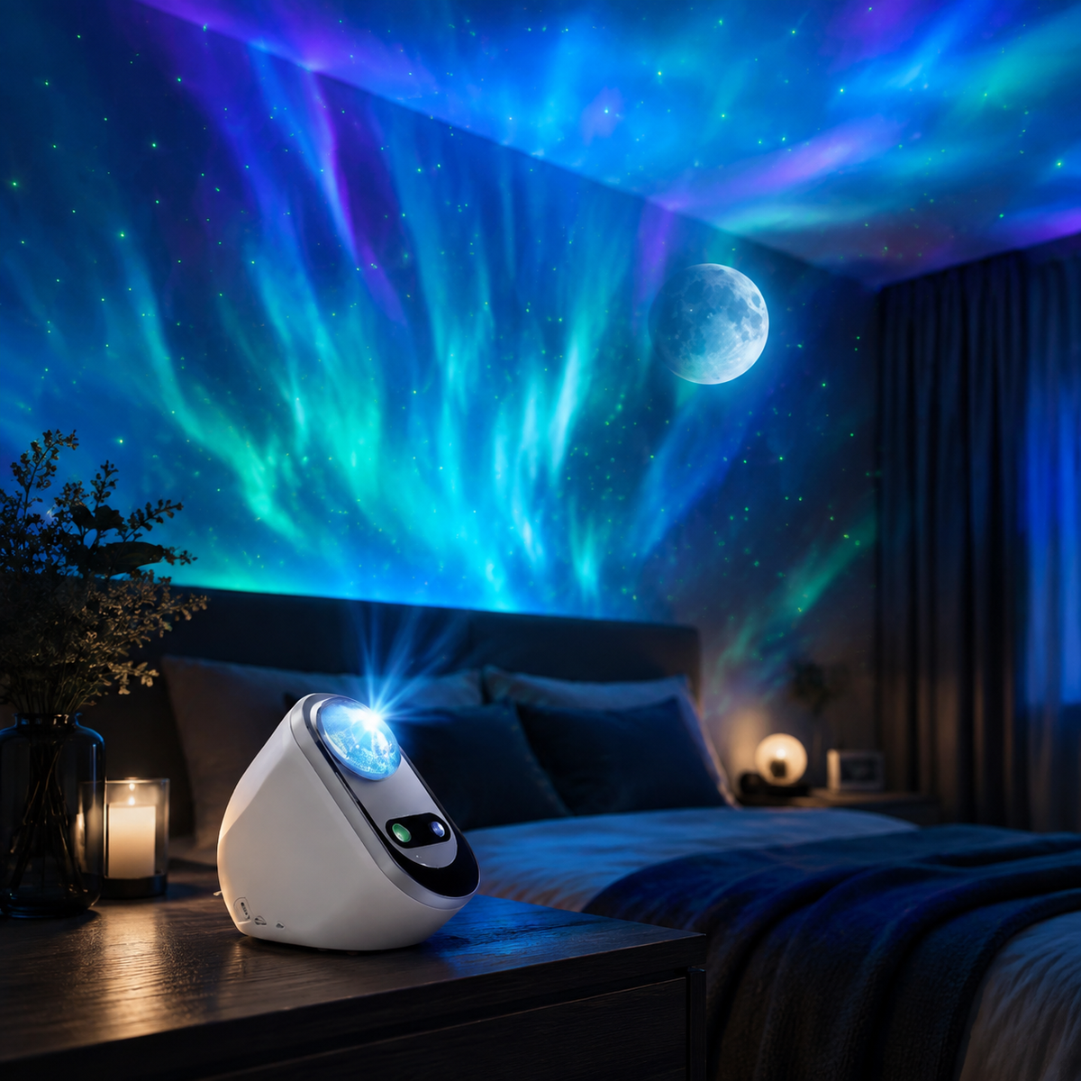 AuroraVeil Northern Lights, Galaxy & Moon Projector
